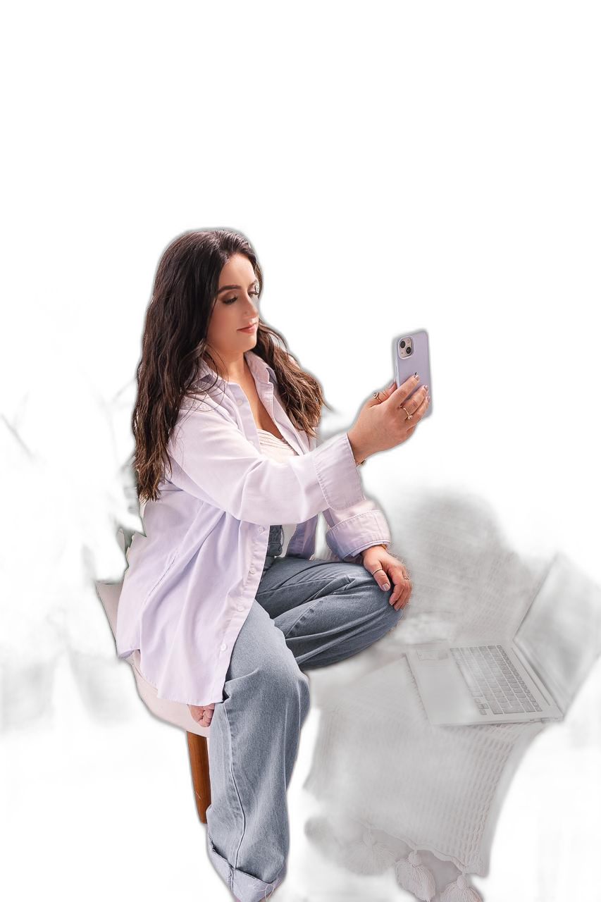 Nicolle gravando conteúdo
